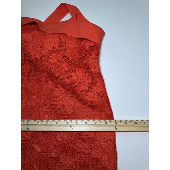 Banana Republic Lace Shift Dress‎ Giant Bow Back Orange Red Women's SIZE 6 - Picture 15 of 15